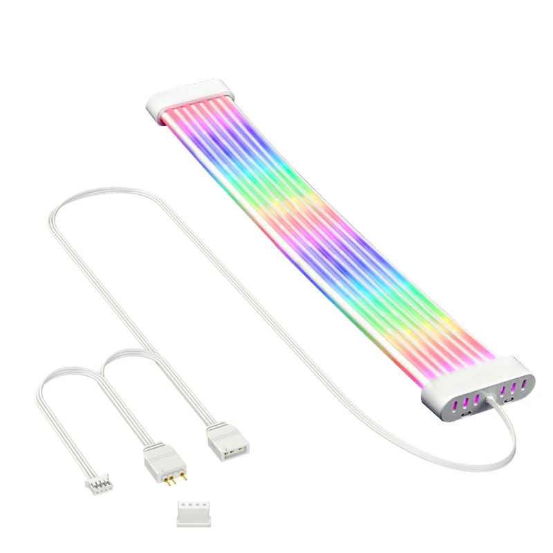 Computer Case PSU Extension Cable ARGB Neon LED Bar Light Cable Game PC Streamer Transmiss