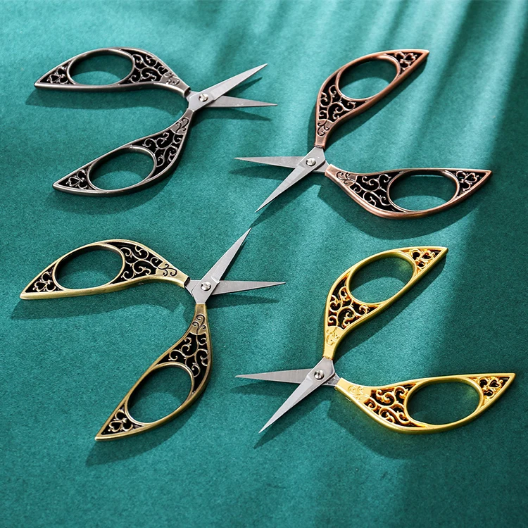 European Style embroidery steel vintage scissor Stainless Steel professional wholesale Lace scissor
