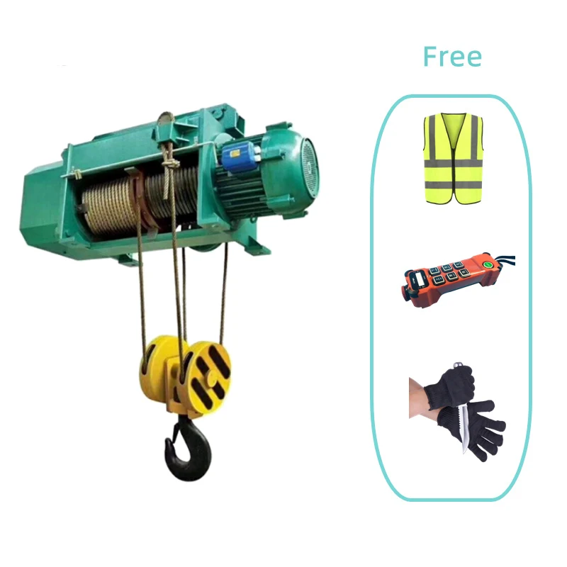 Wire Rope Mini Electric Hoist 1 Ton 4 Way Conjoined Electric Lift Hoist With Trolley