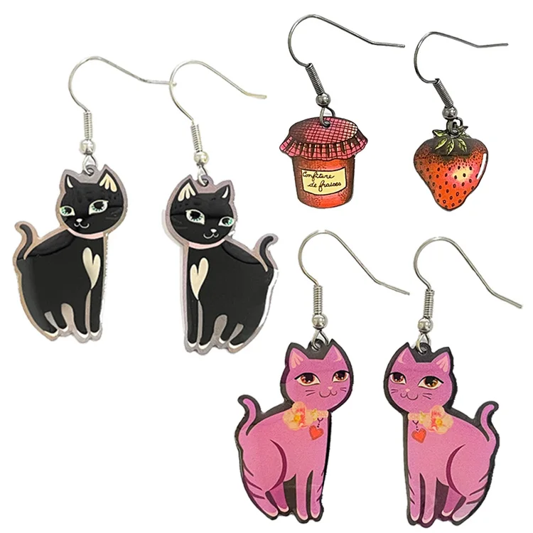 High Quality Custom Pendant Metal Enamel Charms Ornament Earrings For Girl