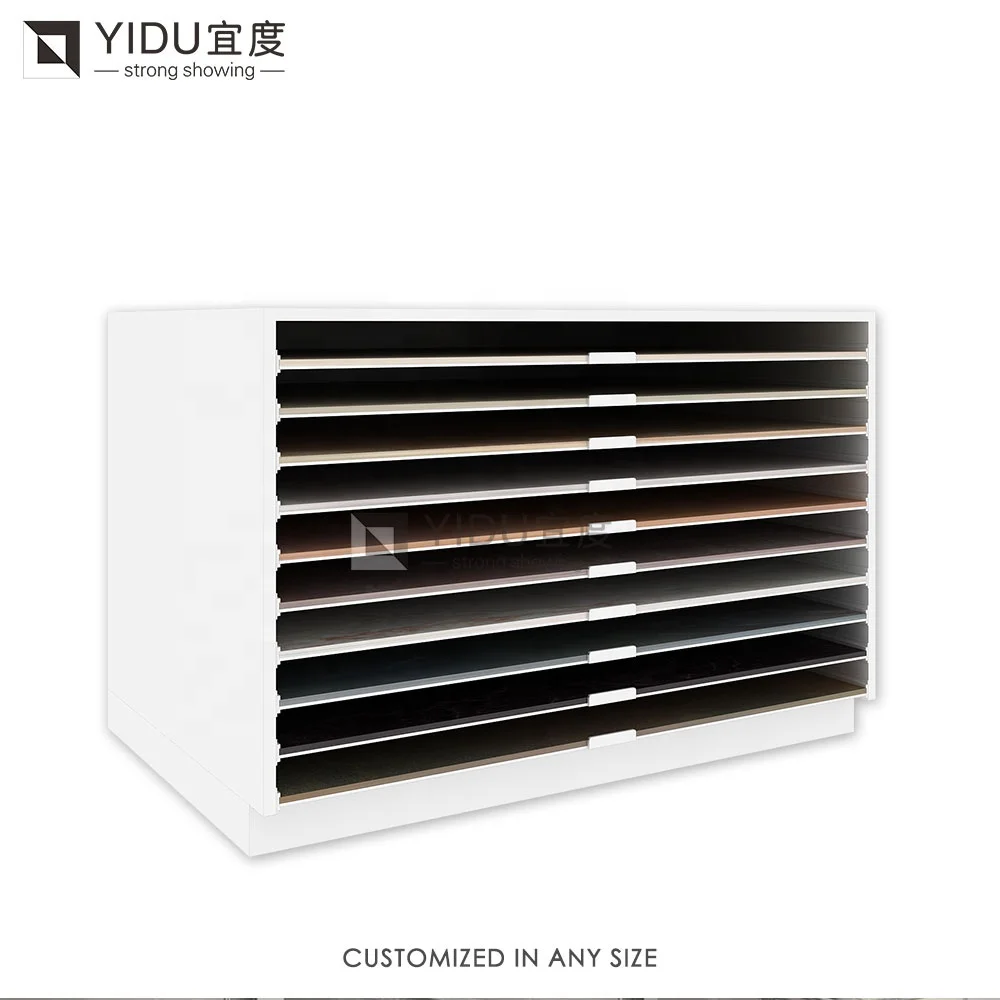 Factory Price Metal Stone Sample Plate Push Pull Display Drawer Contained Tile Display Rack Ceramic Display Shelf