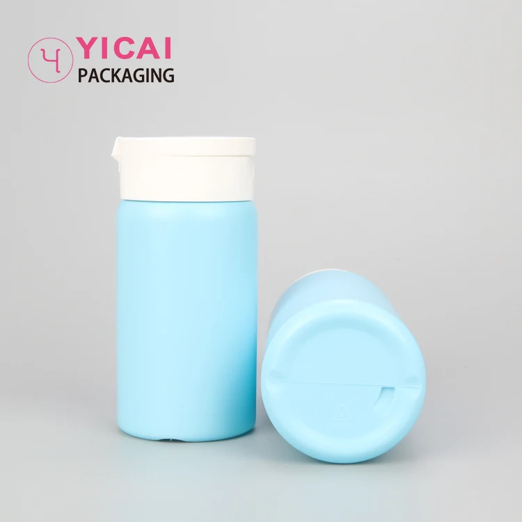 Косметика 30 г 1 унция 50 80 100 150 200 HDPE пластиковая детская голубая портативная мини-бутылка для протеинового талькового порошка контейнер