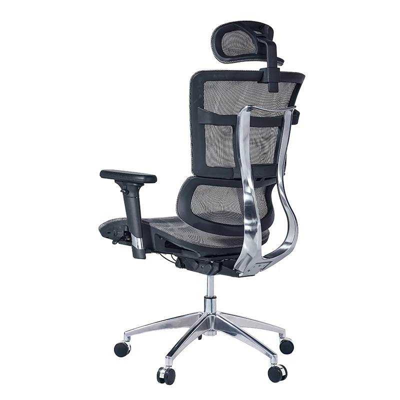 Full High Back Swivel Executive Office Chair Computer Ergonomic Chair Mesh with Headrest Foshan Black Fabric Iron Color Modern