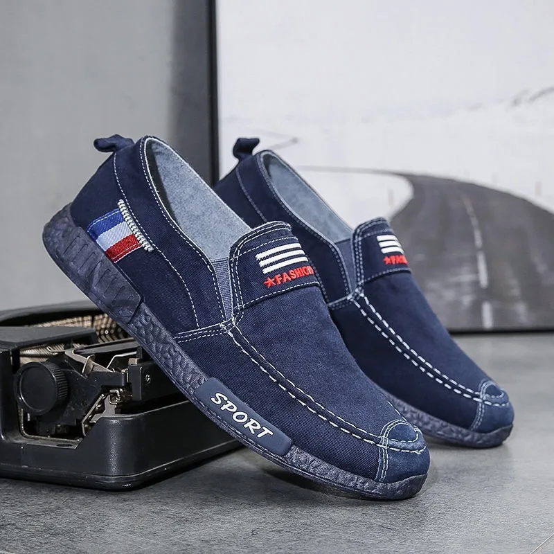 Diamond Sport Classic plain loafers slip on fitness walking trendy style men casual custom canvas shoes