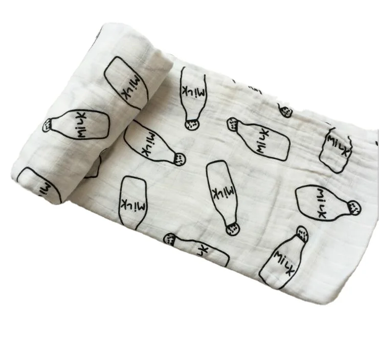 Wholesale Custom Printed Super Soft 2/4/6 Layers 100% Organic Cotton Bamboo Newborns Wrap Set Baby Muslin Swaddle Blanket