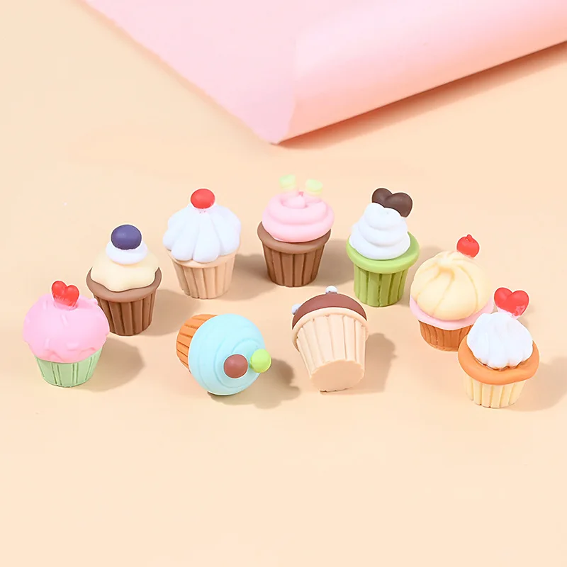 Wholesale Resin Charms Mini Cute Cup Cake For Slime Filler Kid DIY Mobile Phone Hair clip Keychain Decoration Craft