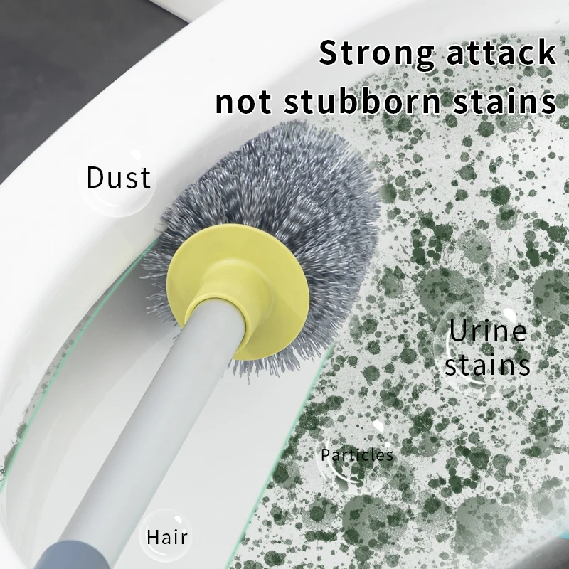 Long handle no drilling wall mounted or floor standing holder Ventilation toilet brush set for bathroom