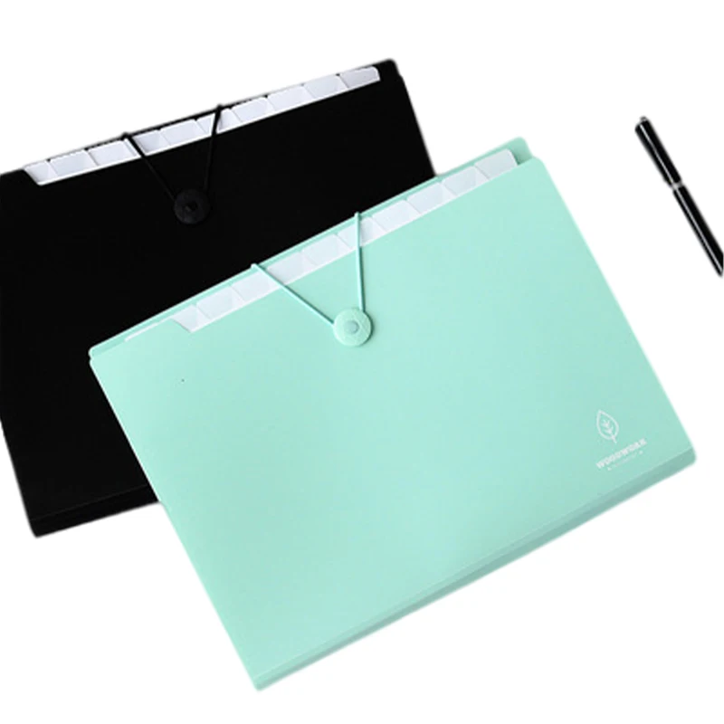 Plain Business college Folders Pockets Custom Logo Document Bags File Document Expanding File Folder