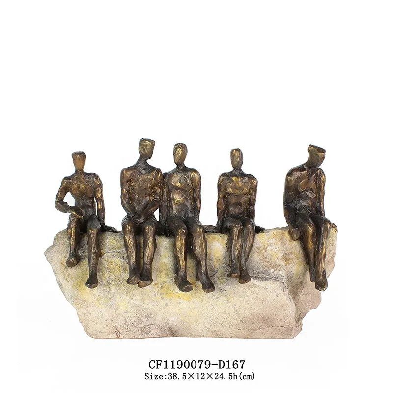 Resin stone imitated resin bronze abstract figure statue home decor