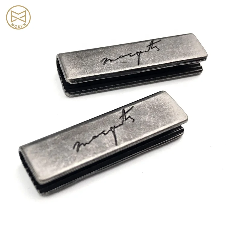 High Quality Antique Silver Metal Clothing Accessories Toothed Tail Clip Belt Tip For Garment