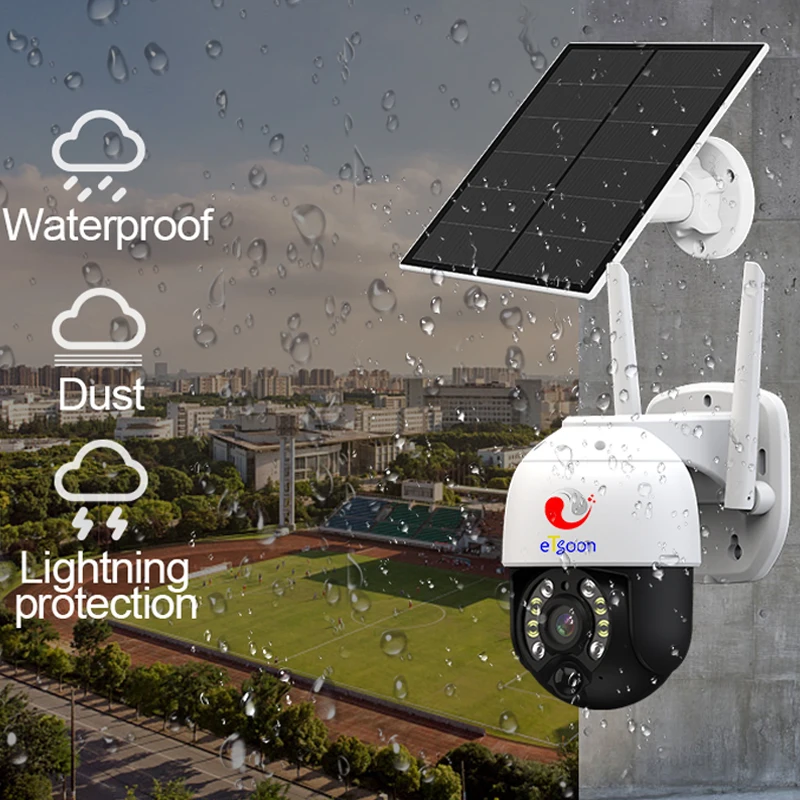 Outdoor PTZ Rotate Security Surveillance Camera PIR And Human Detection HD GSM SIM Card LTE Waterproof IP Camera Solar Wireless