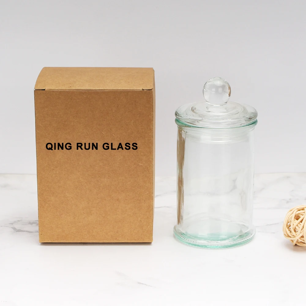 Classic 8oz Thick Glass Jars with Metal Lids Crystal Votive Candle Stick Holders Clear Round Candle Making Jars