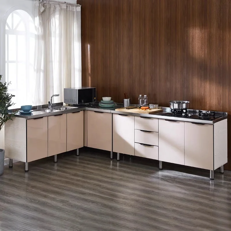 Yellow colors combination sink tap  kitchen furniture cabine modern style cabinet for kitchen