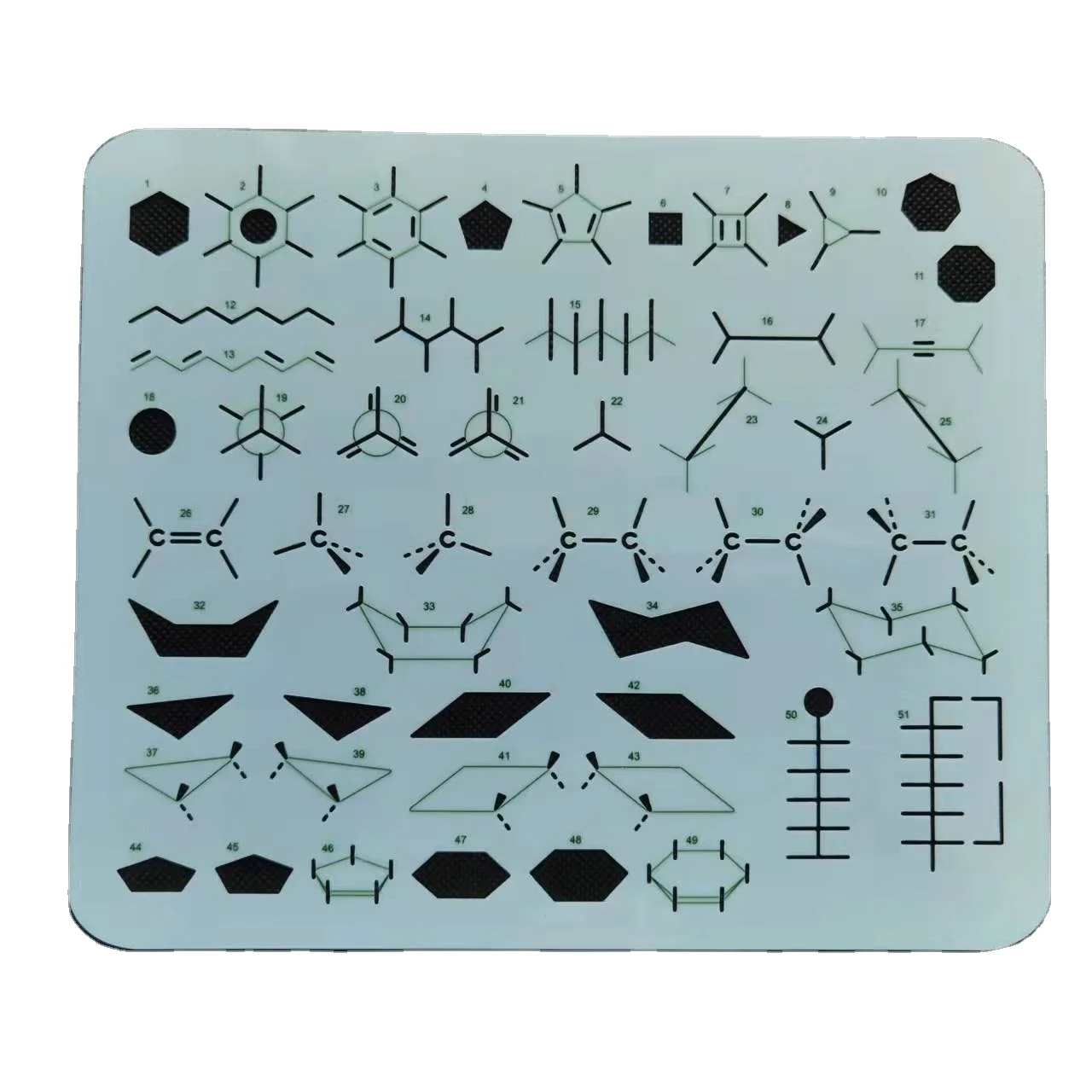 Custom Printing Organic Chemistry Stencil Drawing Template