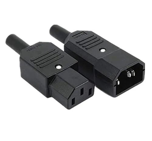C13 C14 Power Plug AC250V 10A 3 Pins Terminals Panel Mount IEC C14 Male C13 Female Inline Adapter Plug Power Socket Connectors