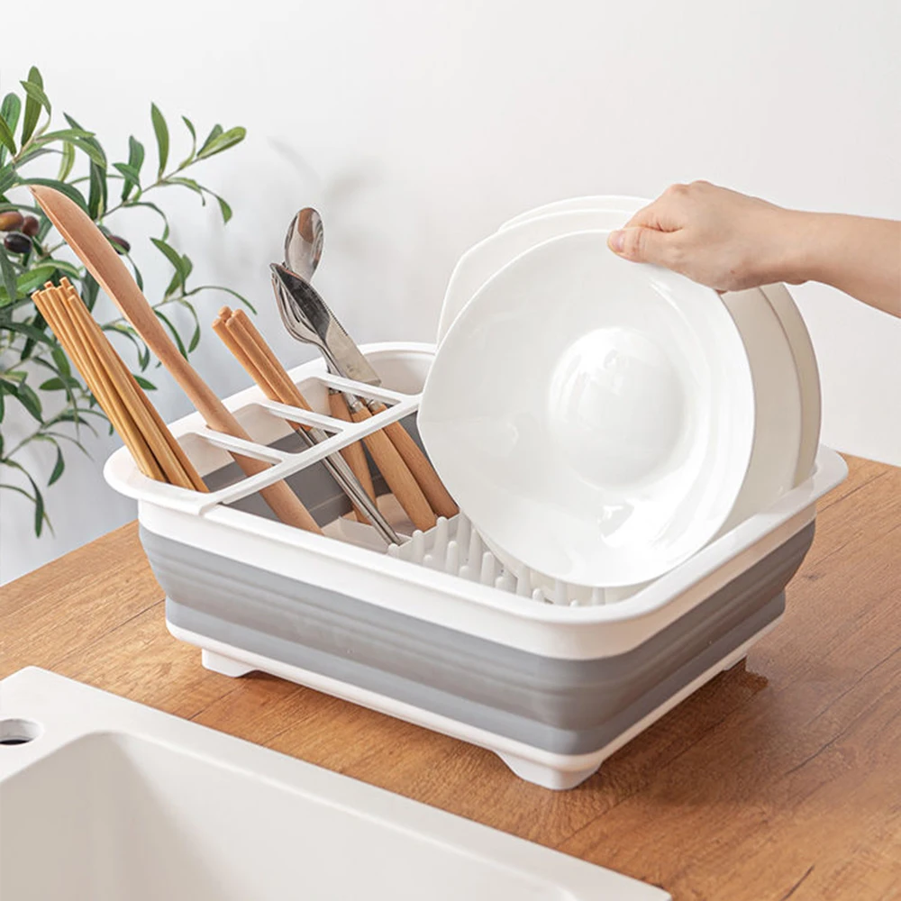 YIDE Over PP+TPE Plastic Single Layer Dish Rack Drying Plastic Kitchen Storage Rack for Kitchen