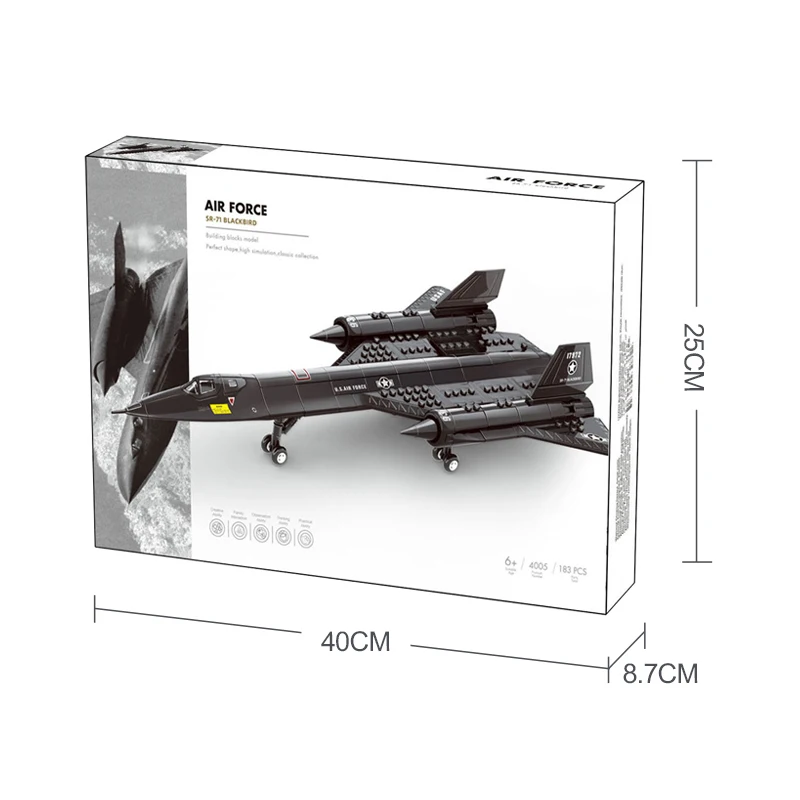4005 Military Series SR-71 BLACKBIRD Model Compatible Small Particle Kids Educational Assemble Building Block Toy Set Juguetes