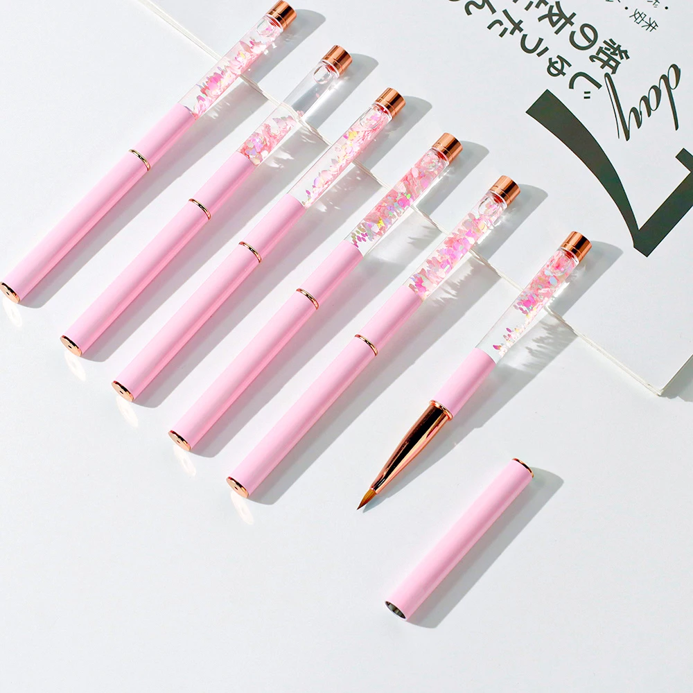 Кисть 100% ногтей Kolinsky с металлической ручкой