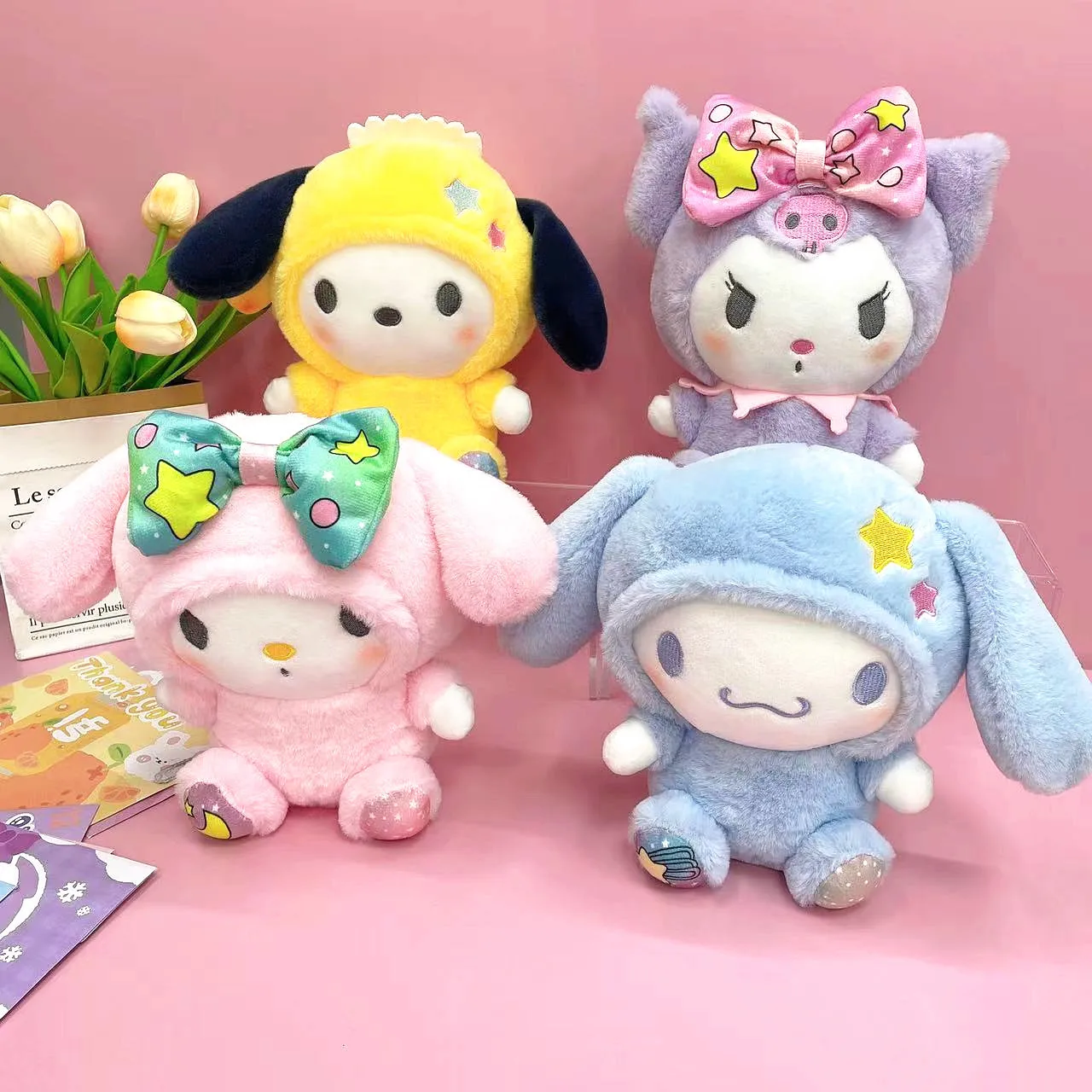 Aolan Japan Figure Cinnamonroll Kt Cat Kuromi My Melody Mini Kawaii Kitten Plush Cartoon Jade Guigou Plush Toy 20cm Kids Gift