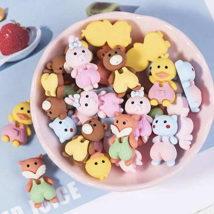 Manufacturer Animals Resin Crafts Cute Rabbit Fox Resin Charms Cabochon For DIY Hairpin Accessories