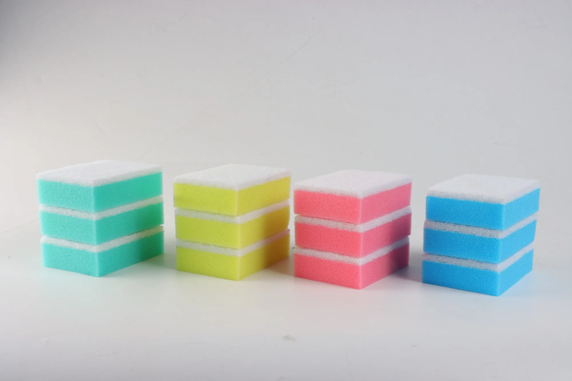 Factory Wholesale Industrial Scouring Pads Wiping Scourer Pad Washing Scrubber Kitchen Green Yellow Sponge Supplier