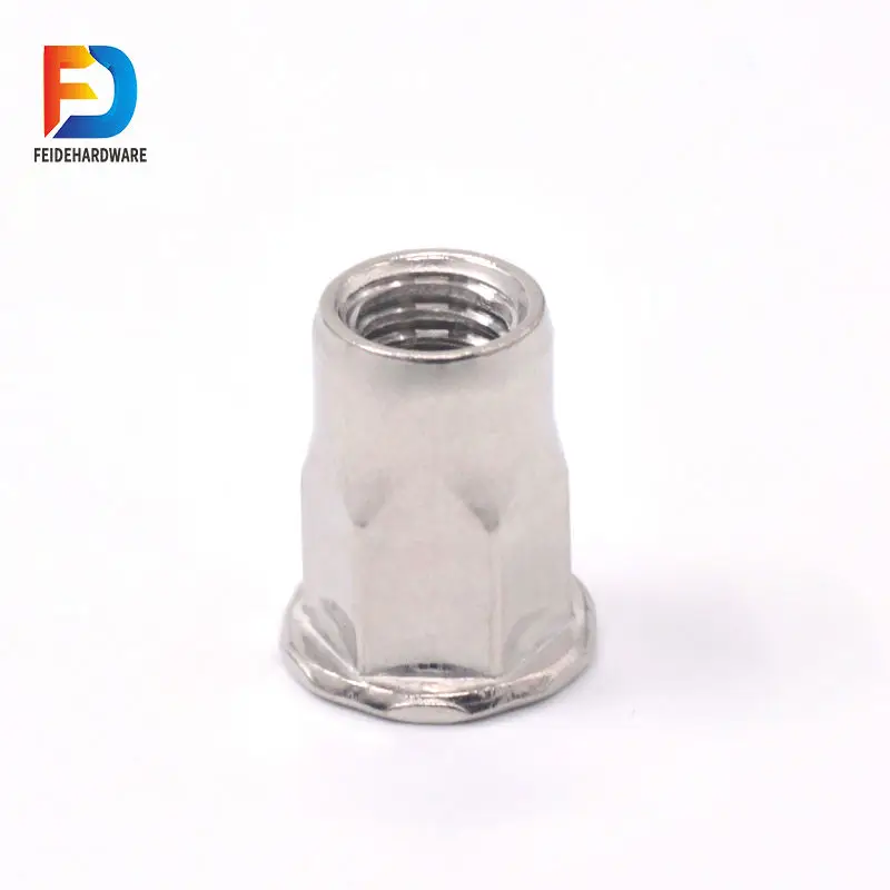 OEM ODM GB Rivet Nut Sample Offered Rivet Manufacturer  M3 M4 M5 M6 M8 Semi-hexagonal Stainless Steel Nut Rivet