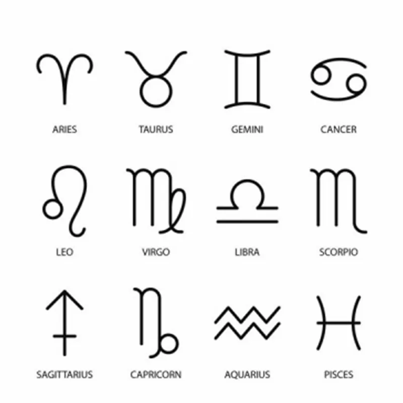 Trendy Fashion Colorful Enamel Zodiac Symbol 12 Constell Pendant Stainless Steel Necklace