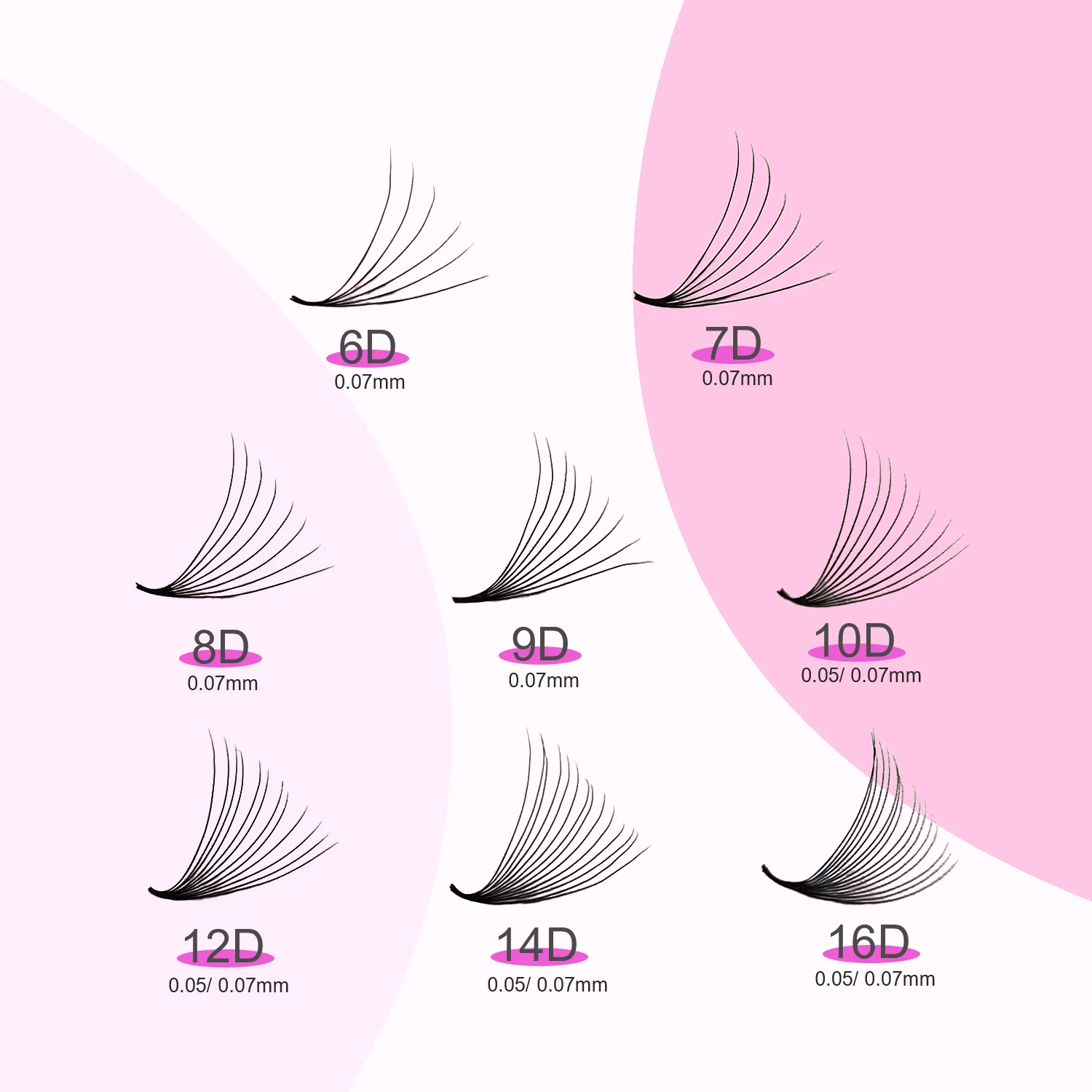 Готовые объемные вентиляторы матовые черные PBT корейские накладные ресницы 8-15 мм остроконечная тонкая основа гигантская коробка для ресниц поставщик