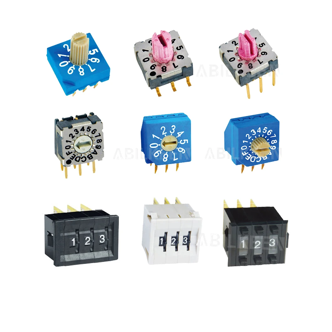 Digital coded switch Time relay with digital keys White DIP coded switch