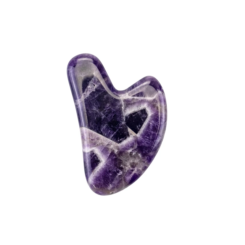 100% Natural Scraping Massage Face Gua Sha Jade Massage Tool Amethyst Gua Sha