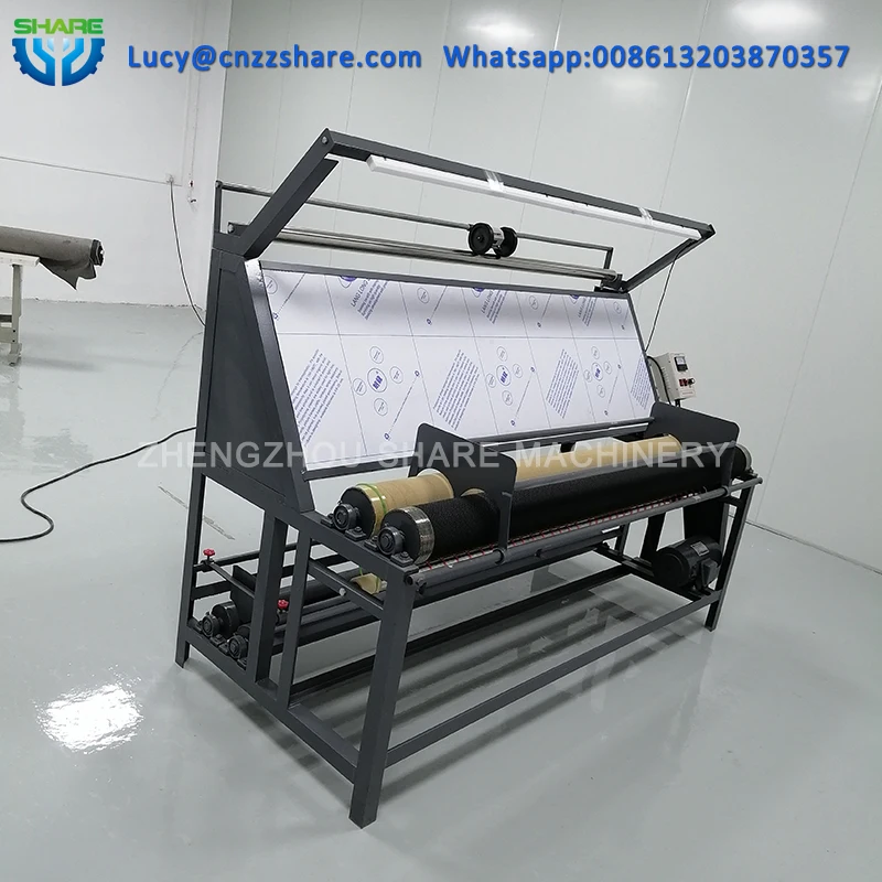 manual roll to roll fabric inspection cloth re press rolling winding machine