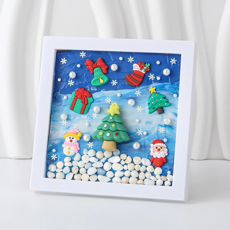 Arts and Crafts Mosaic Painting DIY Handmade Gift Decorative Cream Glue Painting Kit with Frame