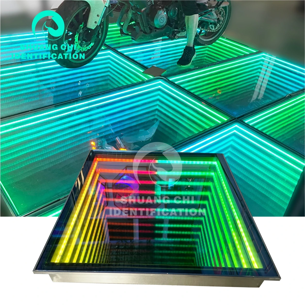 3d infinity mirror led dance floor light up floor tiles led dance floor for club DJ events party