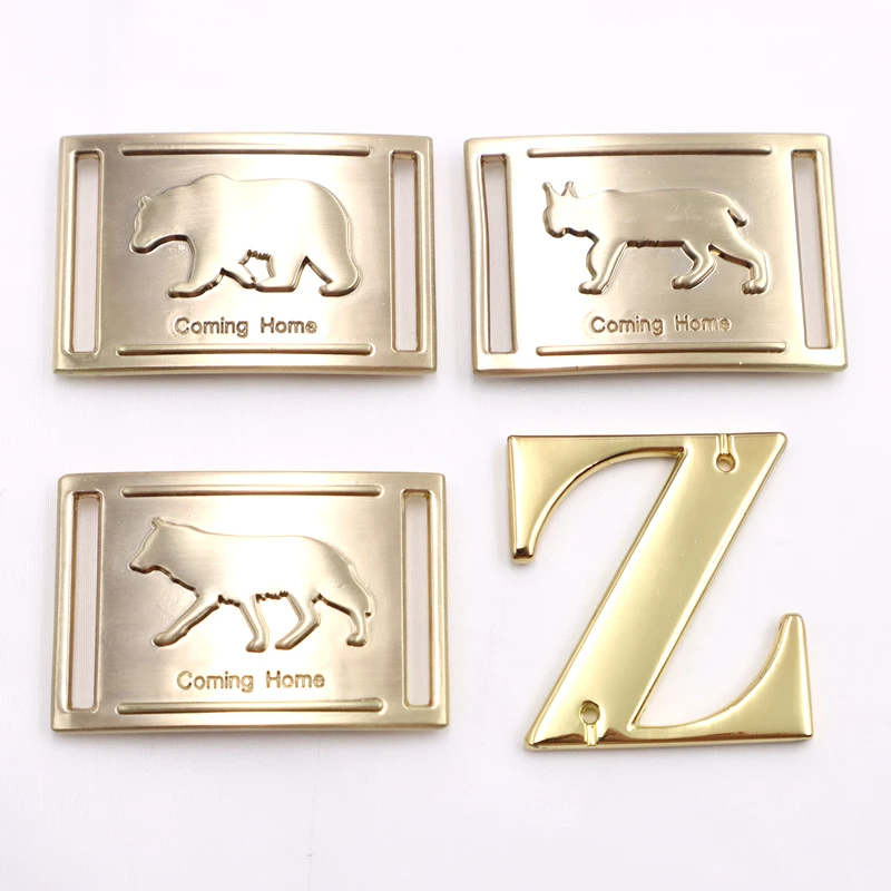 Custom Garment Engraved Brand Name Oval Shape Metal Logo Label for clothing and bags