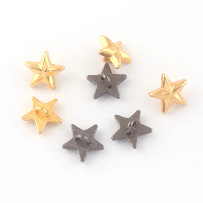 Star Shank Button Clothing Accessory Metal Alloy Button for clothing and Doll Toy