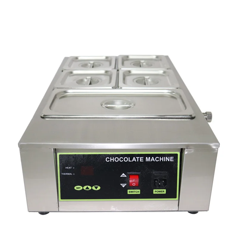 3/4/5/6 Cylinder Electric Chocolate Melting Furnace Home Commercial Stainless Steel Chocolate Melter Pot Stove Machine
