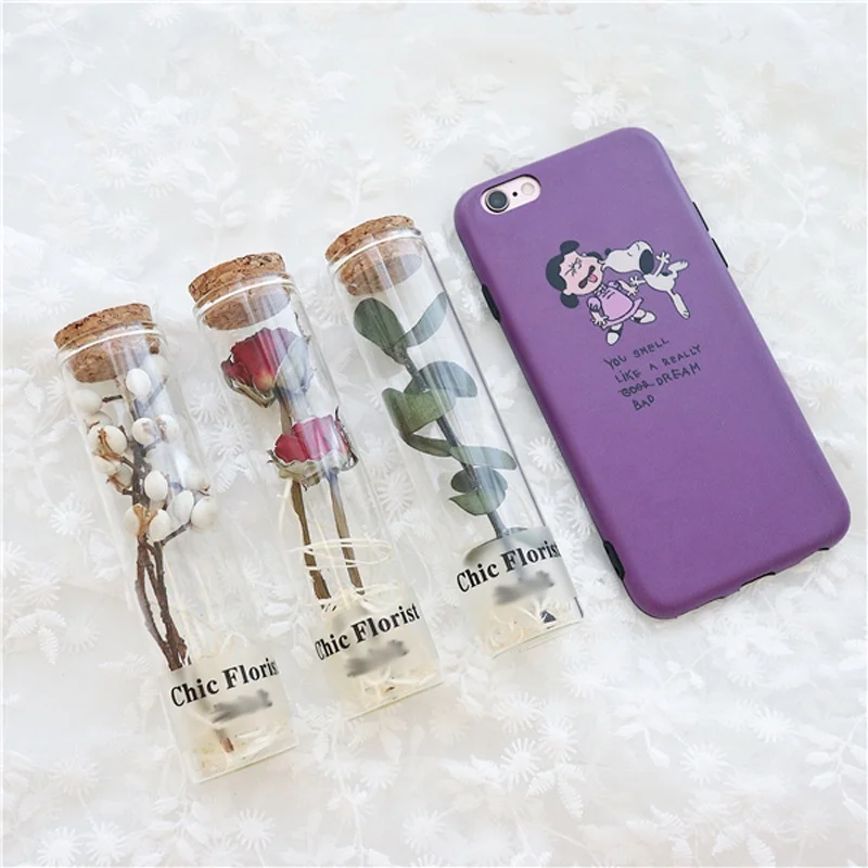 Wholesale factory price dried flower in glass gift box dry flower for decoration