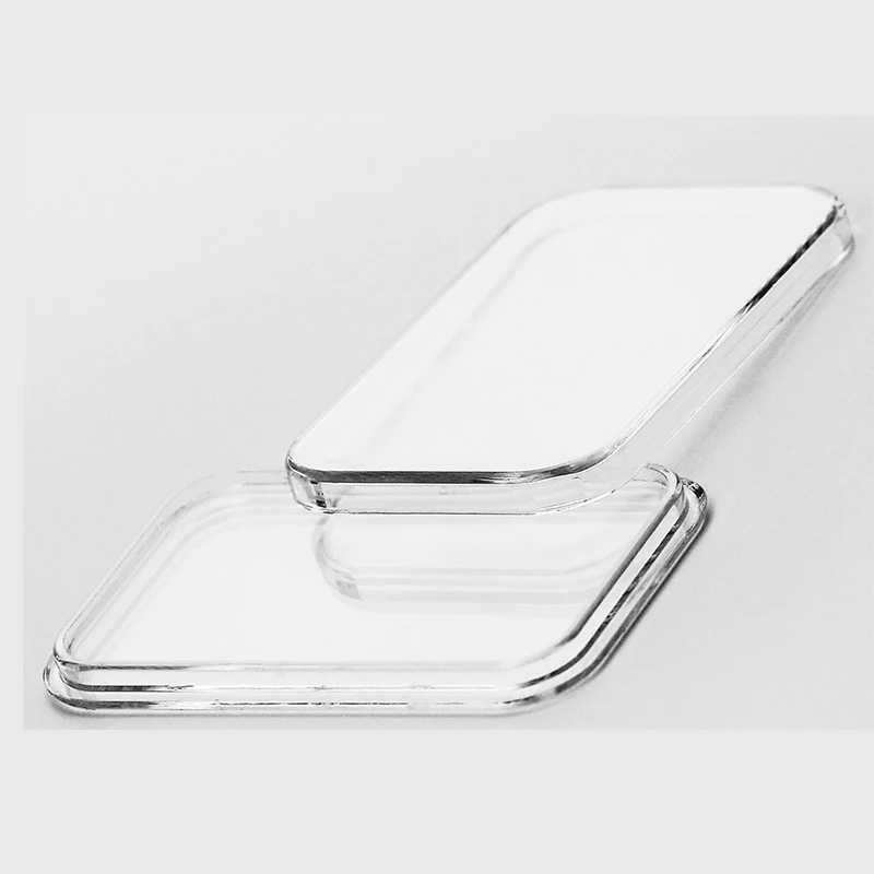 
 По индивидуальному заказу 1OZ бар коробка слиток акриловая прозрачная защитная пленка 50x30x3 мм прямой покрой капсулы для 1oz серебро одним гнездом  