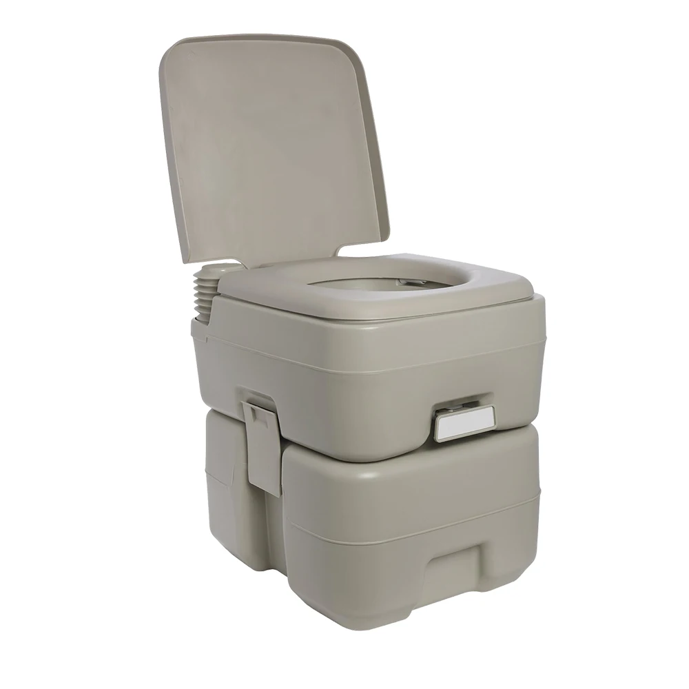 EM781 Outdoor Portable Toilet for RV Camper Boating Caravan Travel Toilet with Level indicator 2.6 gallon