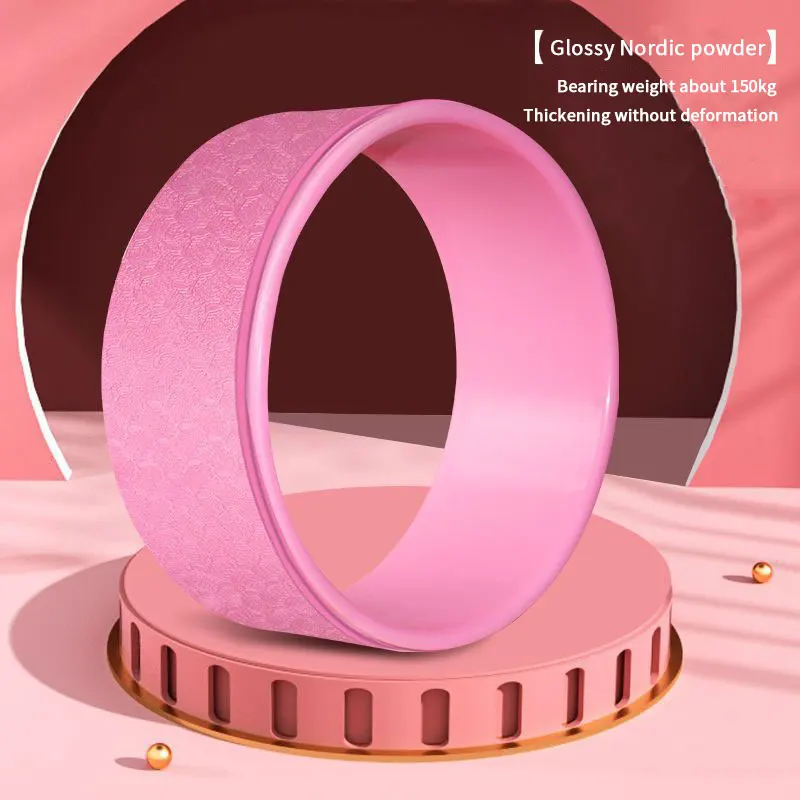 Pilates Ring Circle Yoga Wheel Cork Magic Power Ring Pilates Set Resistance Ring Copper Wheel Prop Roller Purple For Back Pain