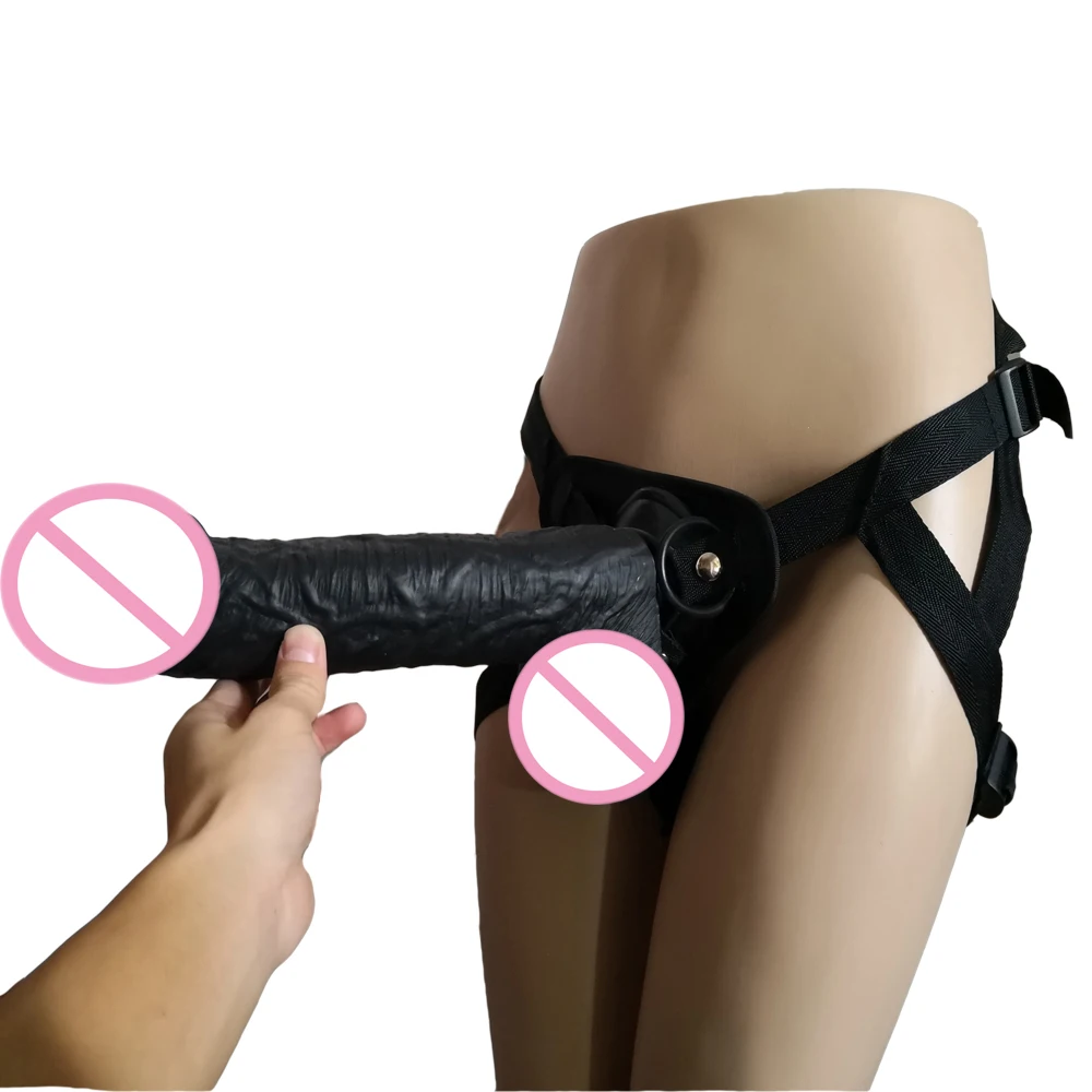 Sucker belt harness lesbian dildo panties/dildo for
