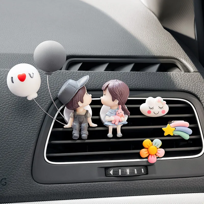 INS Wedding Christmas Gifts Interior Ornament Diffuser Cloud Flower Couple Lover Cute Balloon Car Vent Clip Decoration