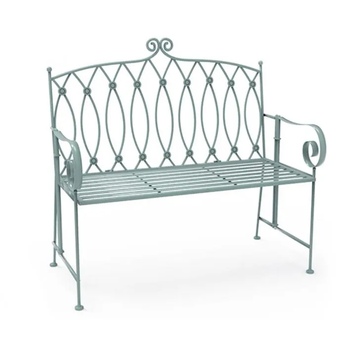 Light Green New- Design Outdoor Bench Garden,Metal Concrete Garden Benches