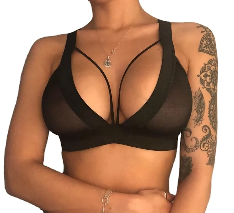 comfy ladies nylon vest bra with straps skin-friendly sexy lingerie underwear 4 colors womens hot lace no rims bras