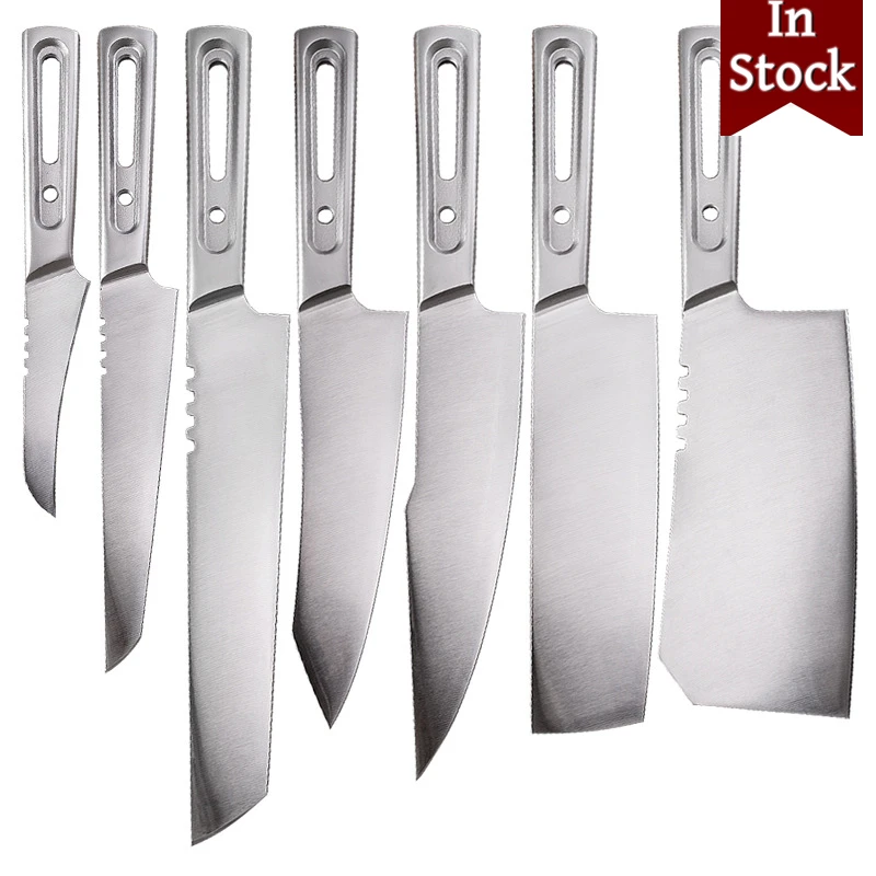 7pcs Kitchen Chef Knives Set 8 inch Japanese 5CR15 High Cast 304 Stainless Steel Damascus Laser Pattern Slicing Santoku Tool