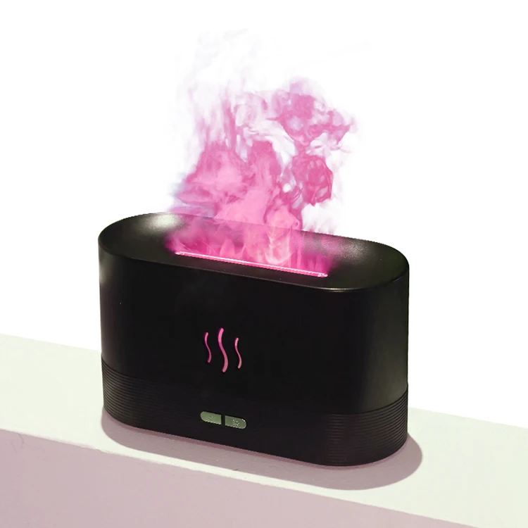 Kinscoter 2022 New Usb Desktop Fire  Air Steamer Humidifier Essential Oil  Led Colorful Aroma Flame Diffuser