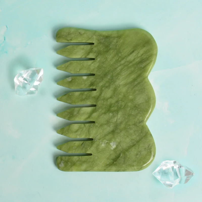 Hot sale hair combing natural melon sand facial treatment lifting massage jade hair comb set shave
