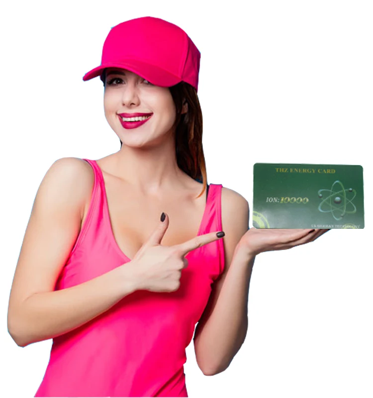 Hot sale 10000 negative ion  Terahertz energy card Germany Nanotechnology Quantum energy  card for Health care with card holder