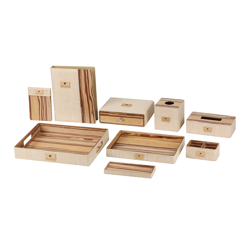 2021 facilities equipment sustainable wood leather hotel amenities hotel supplies set for five star hotel guest room bathroom
