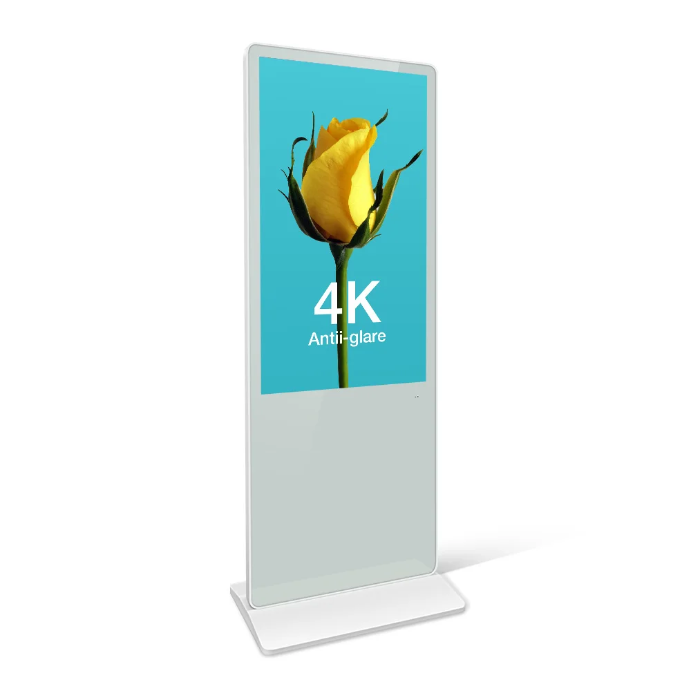 free CMS wifi IPS touch screen kiosk 4k lcd smart display players stand digital indoor floor totem vertical advertising signage